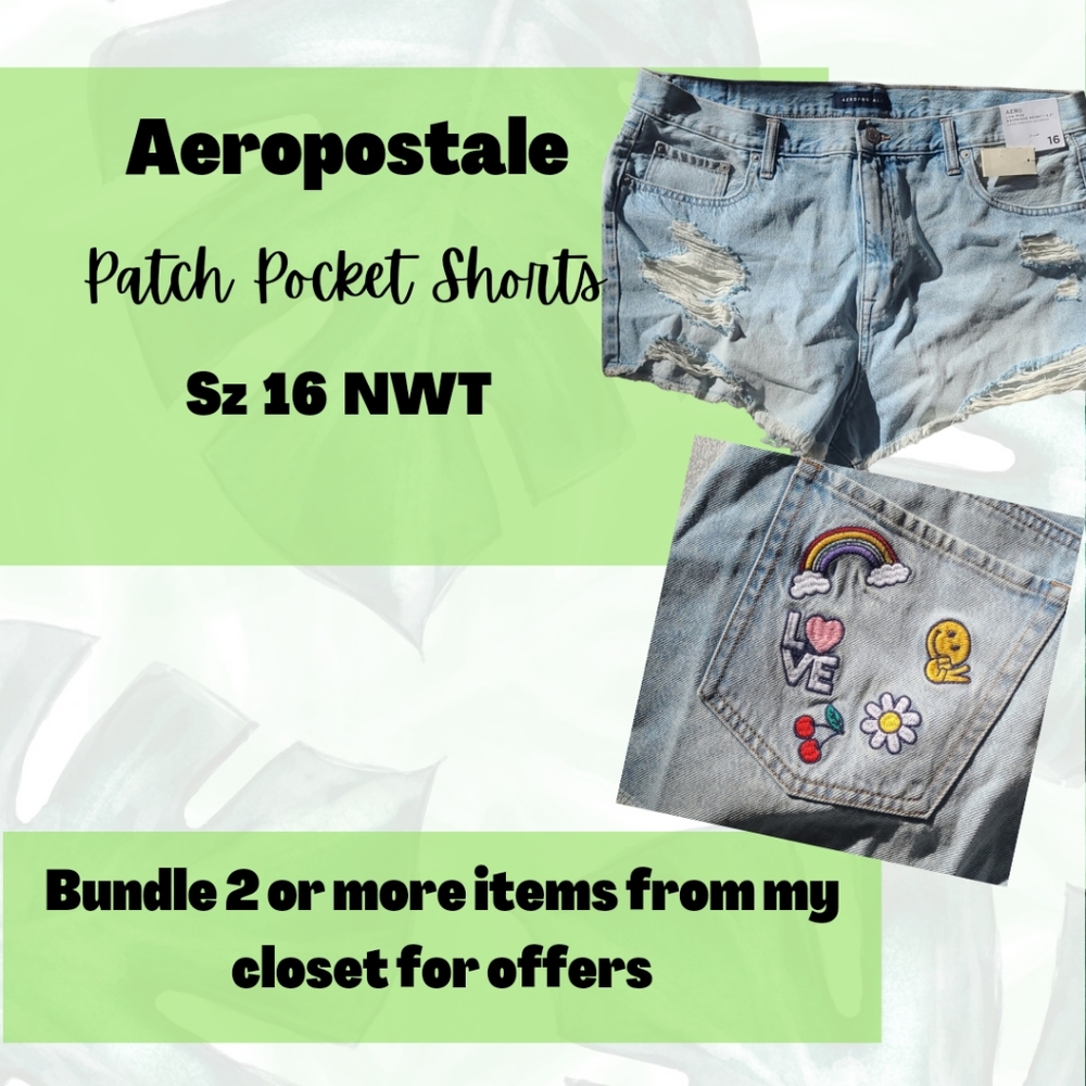 Aeropostale Denim Shorts with Patches